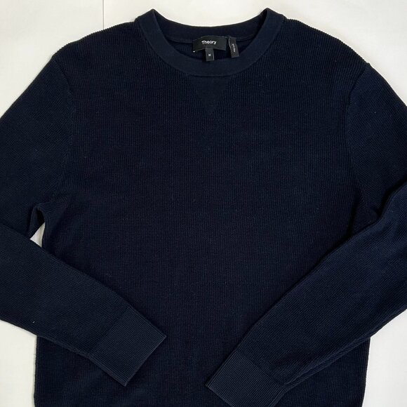 Theory Myhlo Breach Crewneck Sweater Navy Size M - Picture 5 of 10